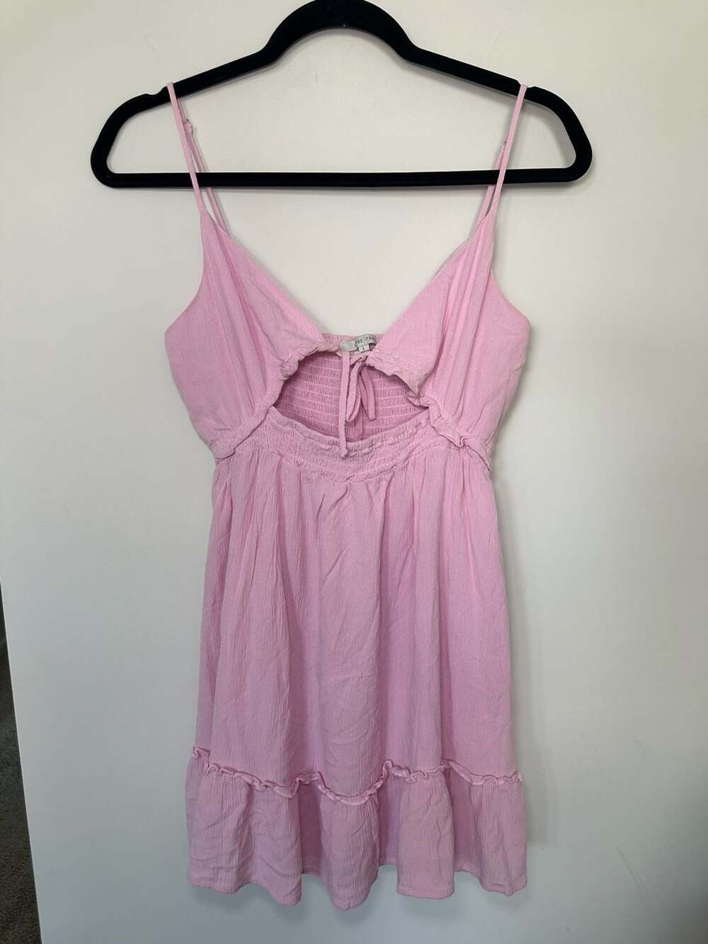 Love Tree Pink Cutout Babydoll Mini Dress with Adjustable Straps Size L
